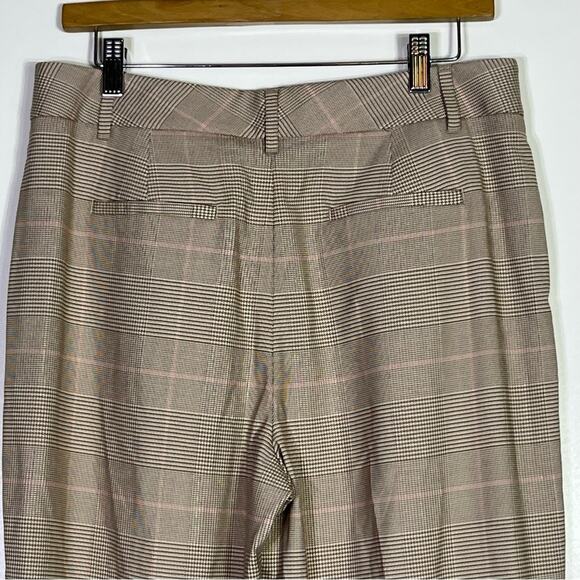 Banana Republic Tan Plaid Tapered Cuffed Trousers 10 NWT - Picture 6 of 11
